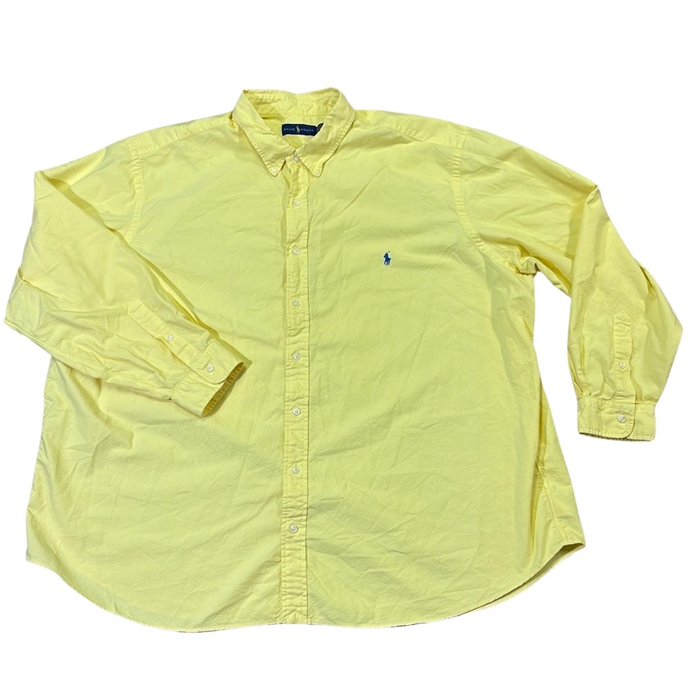 Polo by Ralph Lauren men’s 4XB Big yellow solid button up casual oxford shirt